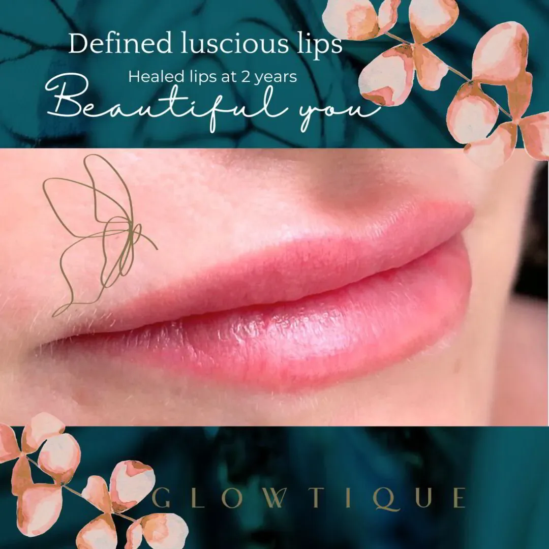 Lip Blush before and after at Glowtique Brisbane