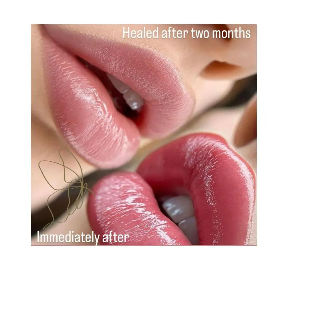 Lip Blush before and after at Glowtique Brisbane