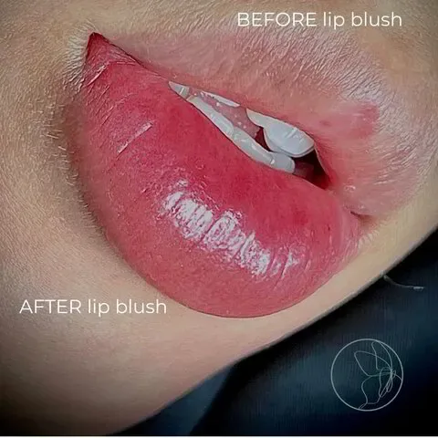 Lip Blush before and after at Glowtique Brisbane