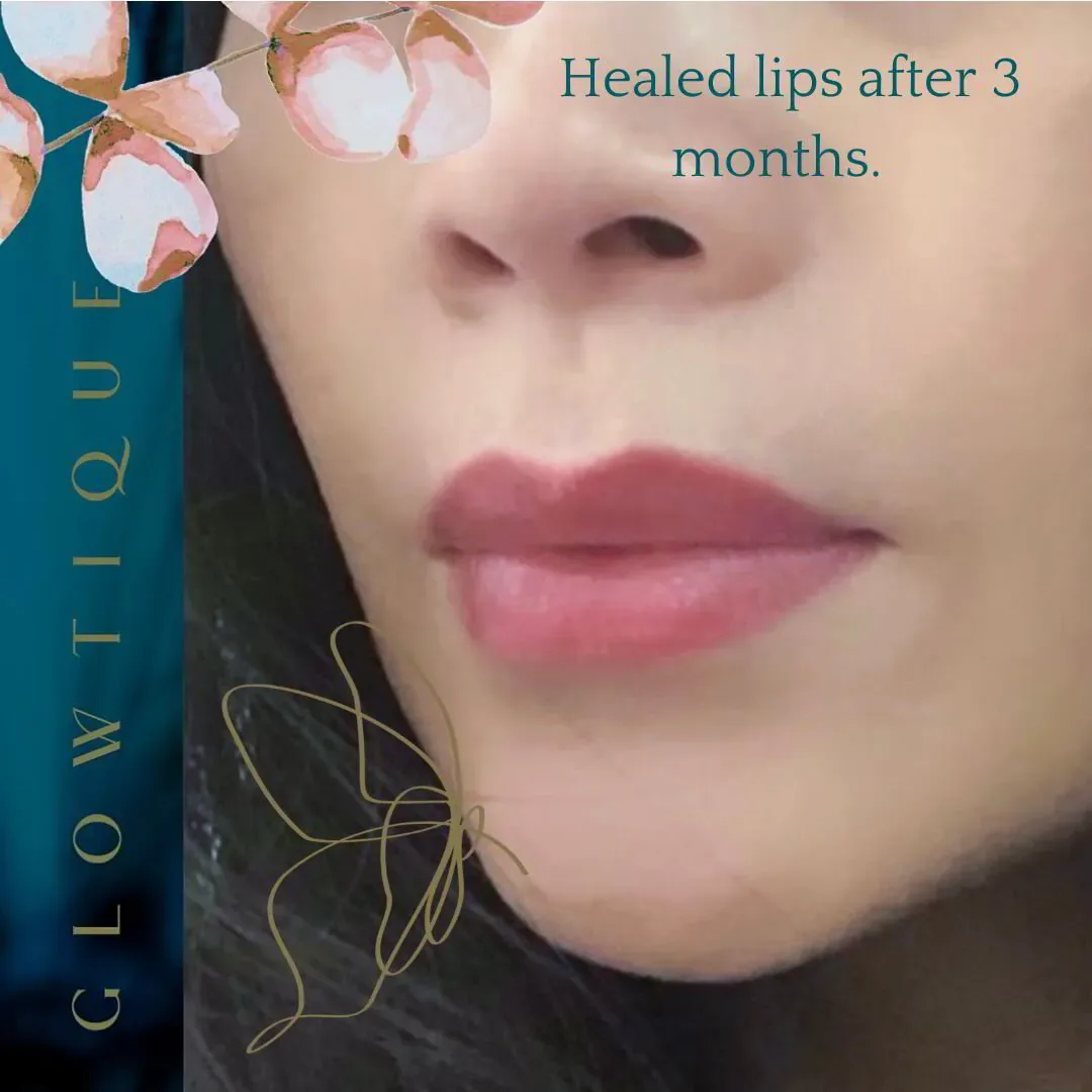 Lip Blush before and after at Glowtique Brisbane