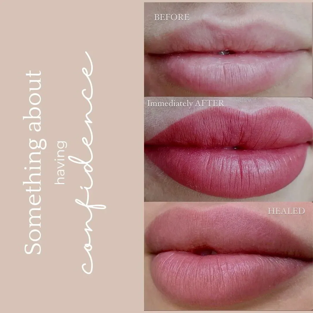 Lip Blush before and after at Glowtique Brisbane