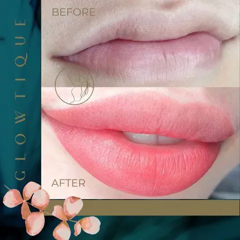 Lip Blush before and after at Glowtique Brisbane