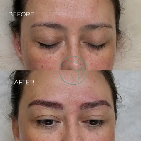 Nano Feathering before and after at Glowtique Brisbane