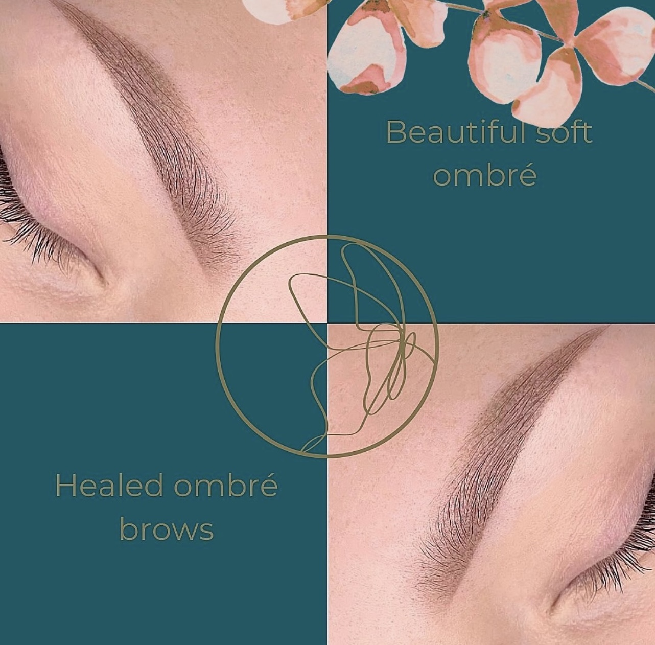 Powder / Ombré Brows before and after at Glowtique Brisbane