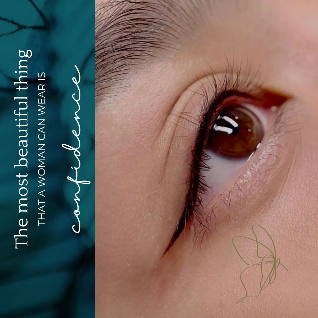 Upper Lid Eyeliner before and after at Glowtique Brisbane