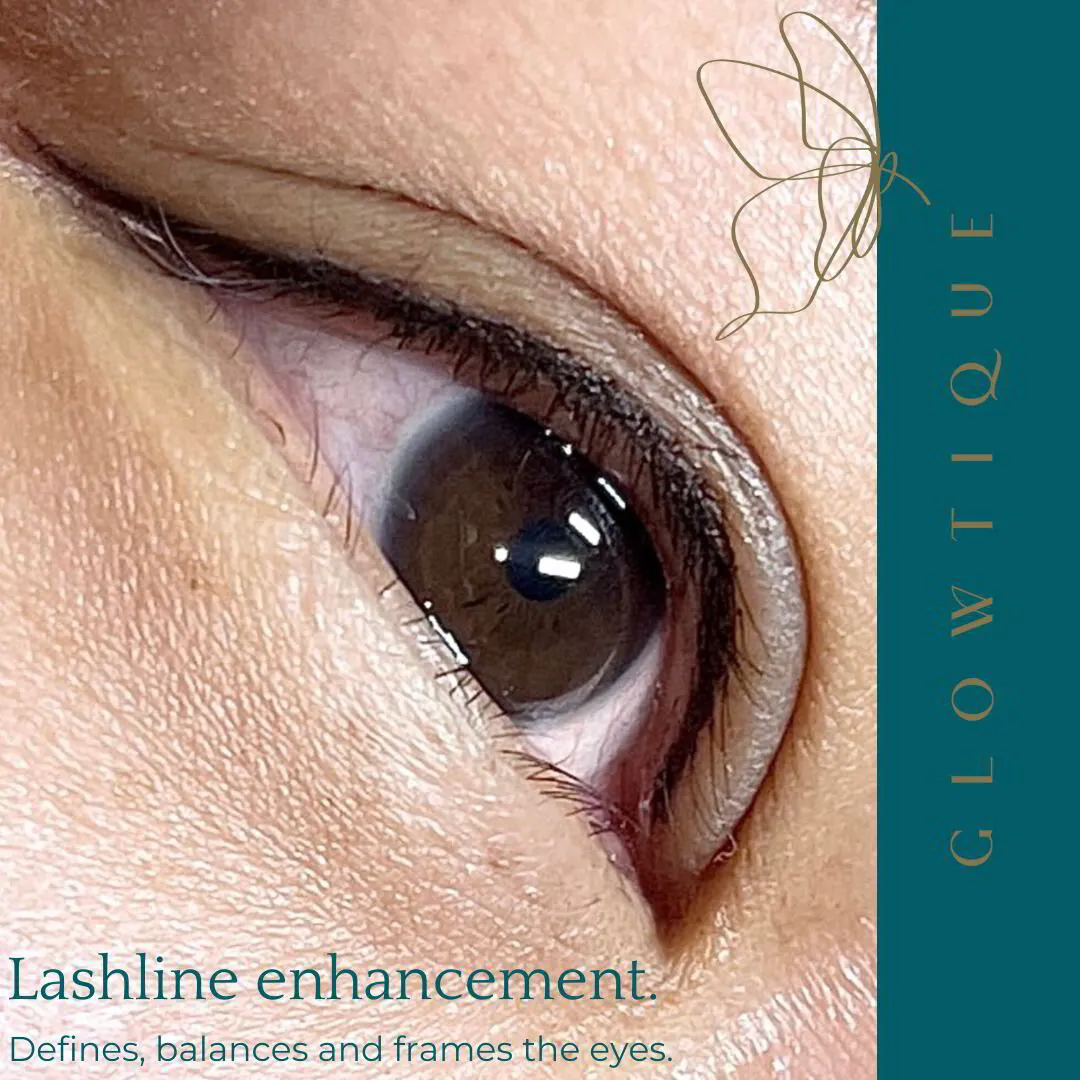 Upper Lid Eyeliner before and after at Glowtique Brisbane